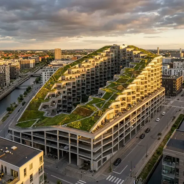Illustrative stepped housing mass with planted terraces