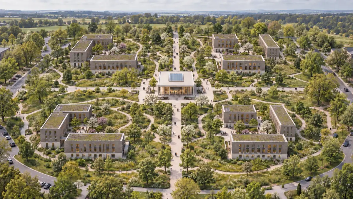 Learning Landscape: Four academic clusters linked to one centre.
