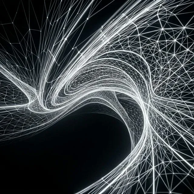 Abstract line illustration of a continuous curved surface