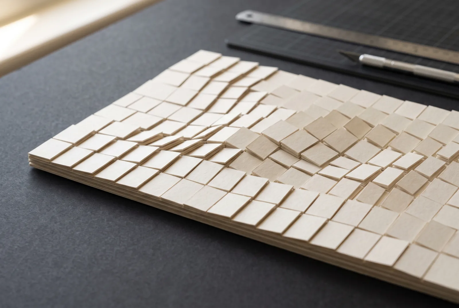 Illustrative mockup model: smooth decorative gradient of panels